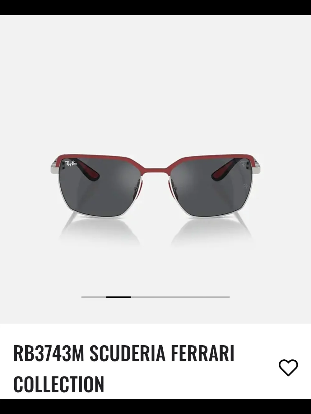 Ray-Ban RB3743M Scuderia Ferrari Red & Silver Rectangular Sunglasses